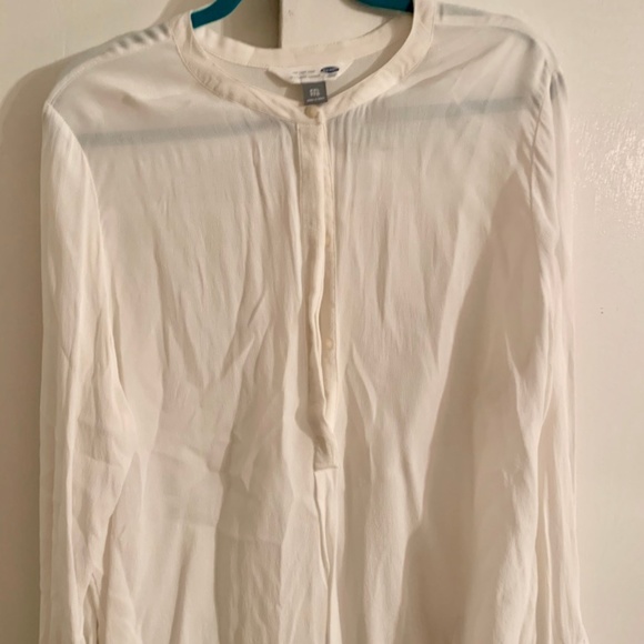 XXL Old Navy White crepe long sleeve tunic - Picture 1 of 2